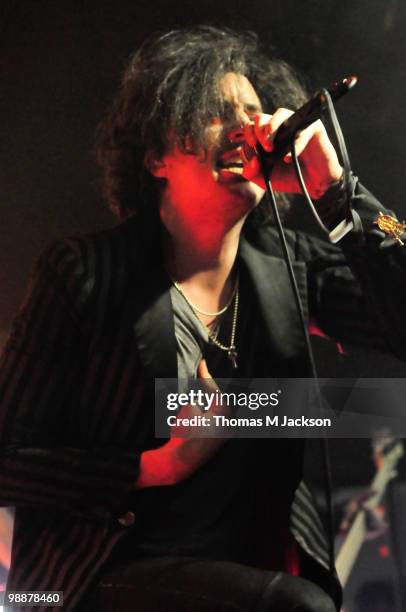 Mat Devine of Kill Hannah performs on stage at O2 Academy on May 5, 2010 in Newcastle upon Tyne, England.