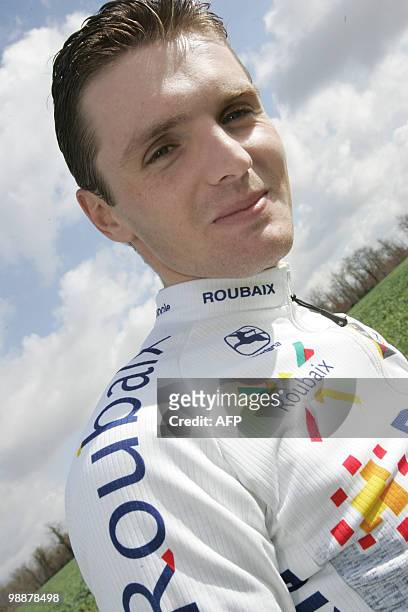 File picture taken on March 7, 2008 in Mouthiers-sur-Boëme, western France, shows French cyclist Mickael Larpe. The cyclist tested positive for the...
