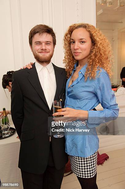 Lewis Wright and Phoebe Collings-James attend launch of the Nuba collection at Wright And Teague at their Dover Street store on May 5, 2010 in...