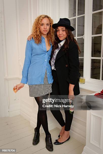 Phoebe Collings-James and Miquita Oliver attend launch of the Nuba collection at Wright And Teague at their Dover Street store on May 5, 2010 in...