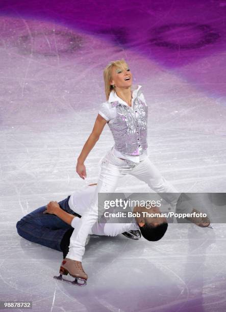 Aliona Savchenko and Robin Szolkowy of Germany perform at the Exhibition Gala following the Olympic figure skating competition at Pacific Coliseum on...