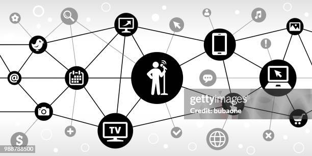 speech internet communication technology triangular node pattern background - stand up comedy stock illustrations