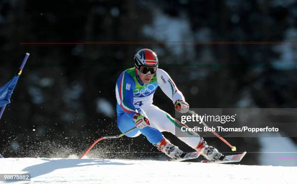 Peter Fill of Italy competes in the men's alpine skiing Super-G on day 8 of the Vancouver 2010 Winter Olympics at Whistler Creekside on February 19,...