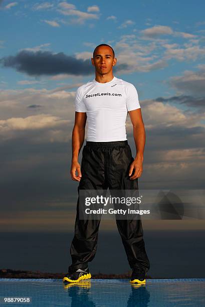 Lewis Hamilton wears his new ZigTech trainers to kick off Episode 2 of his new alternate reality game from Reebok,on May 05, 2010 in Barcelona,...