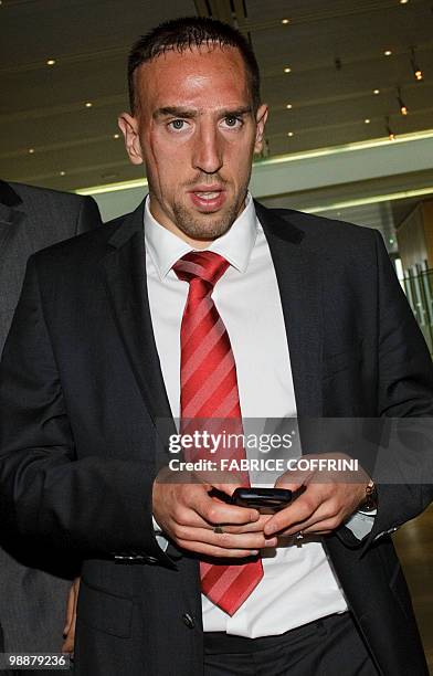 Bayern Munich's Franck Ribery leaves after losing his appeal against a three match European ban on May 5, 2010 at the UEFA headquarters in Nyon....