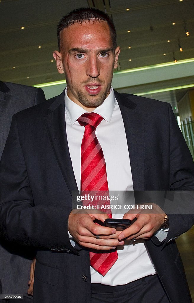 Bayern Munich's Franck Ribery leaves aft