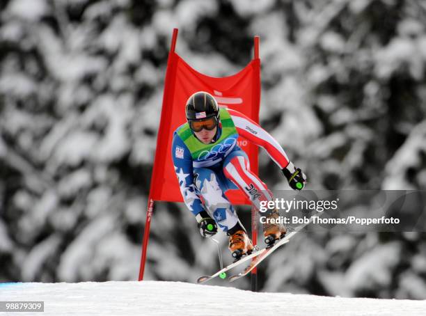 Andrew Weibrecht of the USA competes in the Alpine skiing Men's Downhill at Whistler Creekside during the Vancouver 2010 Winter Olympics on February...