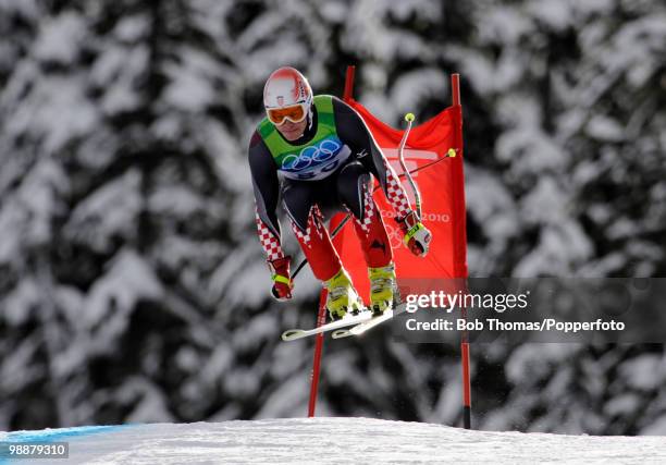 Ivica Kostelic of Croatia competes in the Alpine skiing Men's Downhill at Whistler Creekside during the Vancouver 2010 Winter Olympics on February...
