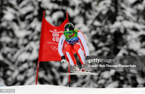 Petr Zahrobsky of the Czech Republic competes in the Alpine skiing Men's Downhill at Whistler Creekside during the Vancouver 2010 Winter Olympics on...