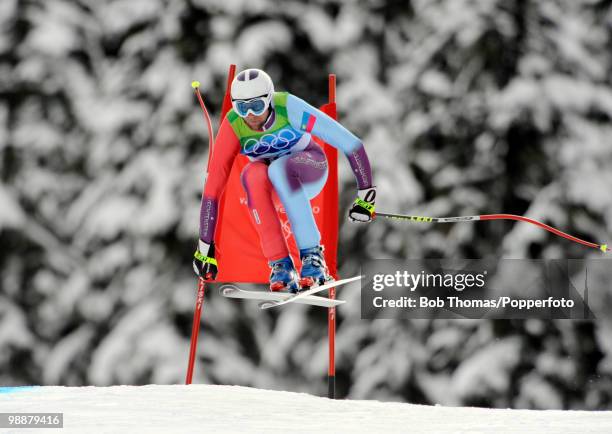 Marco Buechel of Liechtenstein competes in the Alpine skiing Men's Downhill at Whistler Creekside during the Vancouver 2010 Winter Olympics on...