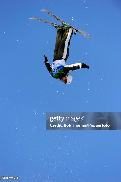 Bree Munroe of Australia competes in the freestyle skiing ladies' aerials qualification on day 9 of the Vancouver 2010 Winter Olympics at Cypress...