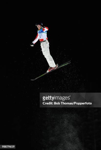 Dmitry Marushchak of Russia competes during the freestyle skiing men's aerials qualification on day 11 of the Vancouver 2010 Winter Olympics at...