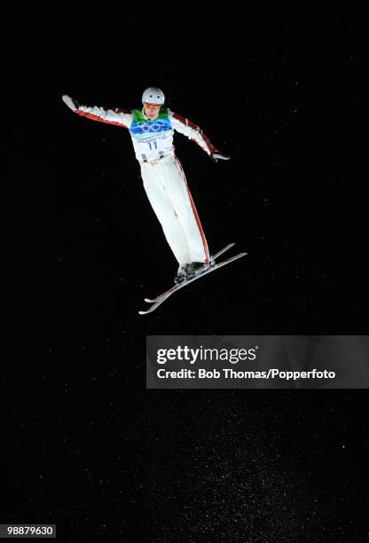 Kyle Nissen of Canada competes during the freestyle skiing men's aerials qualification on day 11 of the Vancouver 2010 Winter Olympics at Cypress...