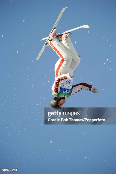 Veronika Bauer of Canada competes in the freestyle skiing ladies' aerials qualification on day 9 of the Vancouver 2010 Winter Olympics at Cypress...