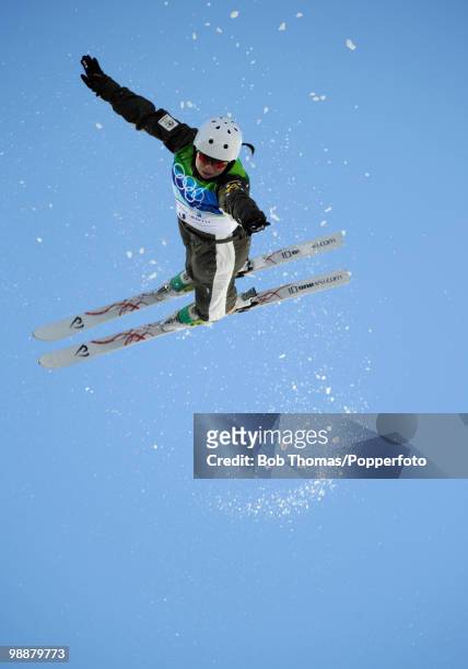 Bree Munro of Australia competes in the freestyle skiing ladies' aerials qualification on day 9 of the Vancouver 2010 Winter Olympics at Cypress...