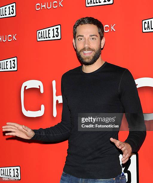 Actor Zachary Levi attends a photocall to present the third season of 'Chuck', at the AC Palacio del Retiro Hotel on May 6, 2010 in Madrid, Spain.