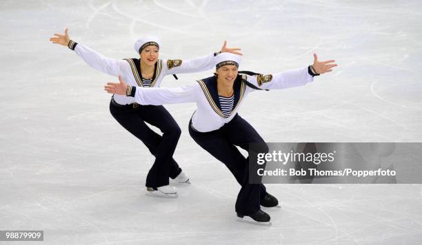 Ekaterina Bobrova and Dmitri Soloviev of Russia compete in the figure skating ice dance - original dance on day 10 of the Vancouver 2010 Winter...