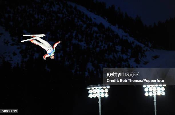 Warren Shouldice of Canada competes during the freestyle skiing men's aerials qualification on day 11 of the Vancouver 2010 Winter Olympics at...