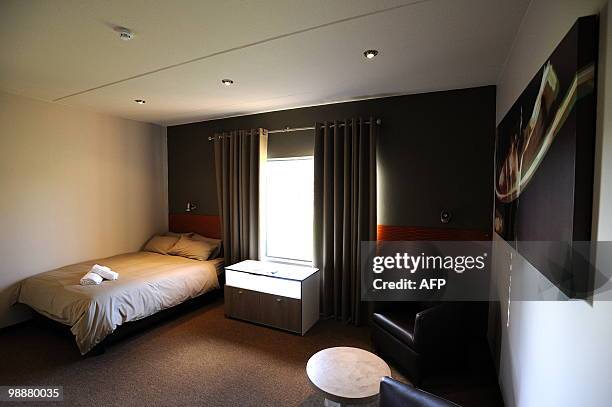 This picture taken on May 4, 2010 shows a room at NWU campus in Potchefstroom. The NWU campus will be the base camp for Spain's national football...