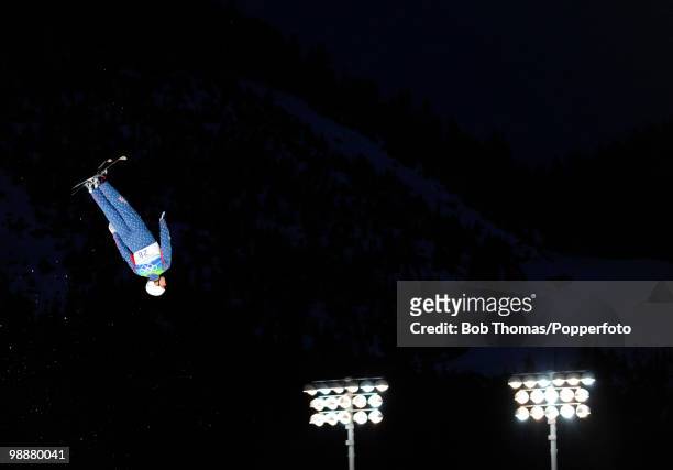 Ryan St Onge of the USA competes during the freestyle skiing men's aerials qualification on day 11 of the Vancouver 2010 Winter Olympics at Cypress...