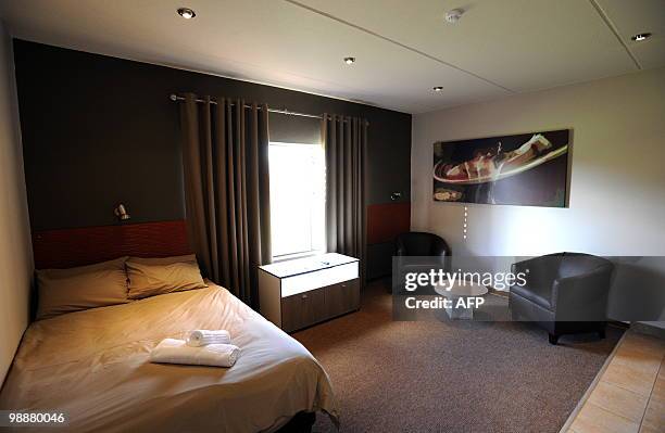 This picture taken on May 4, 2010 shows a room at NWU campus in Potchefstroom. The NWU campus will be the base camp for Spain's national football...