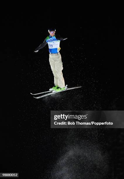 Stanislav Kravchuk of the Ukraine competes during the freestyle skiing men's aerials qualification on day 11 of the Vancouver 2010 Winter Olympics at...