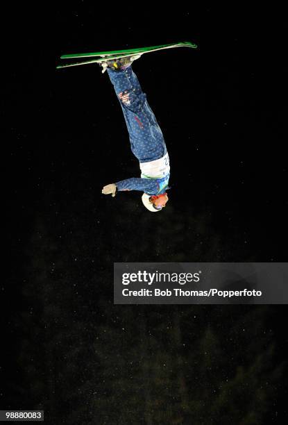Matthew Depeters of the USA competes during the freestyle skiing men's aerials qualification on day 11 of the Vancouver 2010 Winter Olympics at...