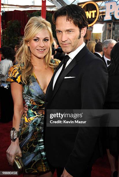 Anna Paquin and Stephen Moyer arrives to the TNT/TBS broadcast of the 16th Annual Screen Actors Guild Awards held at the Shrine Auditorium on January...