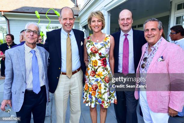 Steve Bernstein, Bob Chaloner, Melanie Wambold, John Wambold and Greg D'Elia attend Jean And Martin Shafiroff Host Cocktails For Stony Brook...