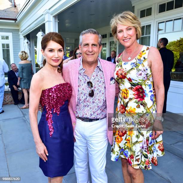 Jean Shafiroff, Greg D'Elia and Malanie Wambold attend Jean And Martin Shafiroff Host Cocktails For Stony Brook Southampton Hospital on June 30, 2018...