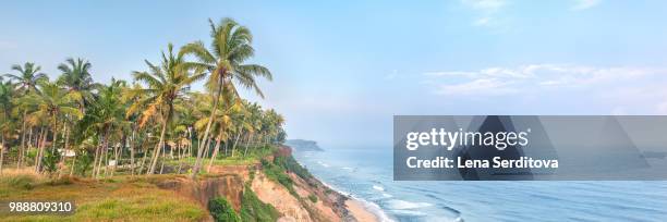 india, kerala, varkala beach cliff - varkala beach stock pictures, royalty-free photos & images