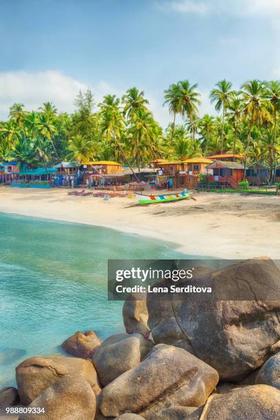 india, goa, palolem beach - palolem beach stock pictures, royalty-free photos & images