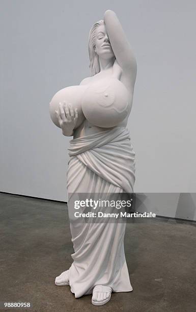 Marc Quinn's sculpture 'Chelsea Charms' at a photocall for Marc Quinn's new exhibition 'Allanah, Buck, Catman, Chelsea, Michael, Pamela And Thomas'...