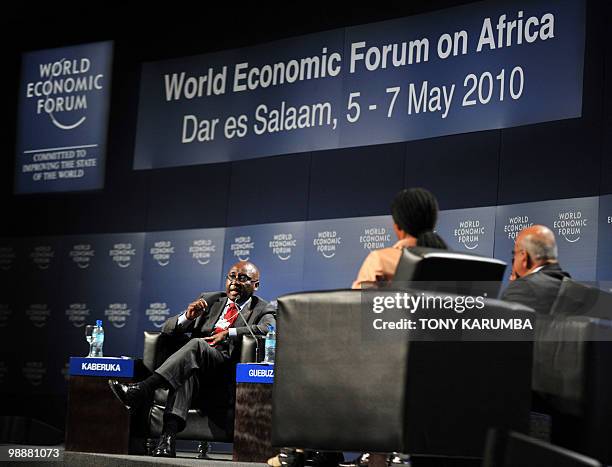 Africa Development Bank, ADB President, Donald Kaberuka speaks during a session on investment in Africa on the second day of the World Economic Forum...