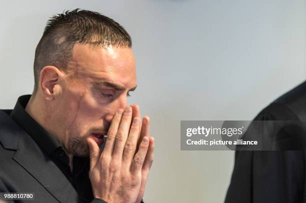 The soccer player Franck Ribery stands in the dock at the district court I. In Munich, Germany, 12 December 2017. The French player currently signed...