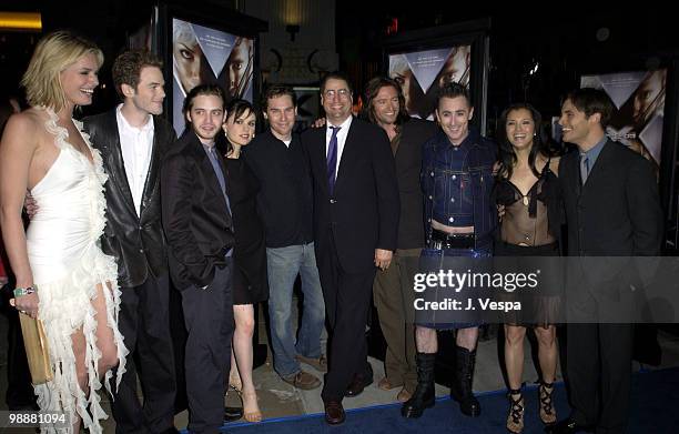 Rebeccan Romijn-Stamos, Shawn Ashmore, Aaron Stanford, Anna Paquin, Bryan Singer, Tom Rothman, Hugh Jackman, Alan Cumming, Kelly Hu and James Marsden