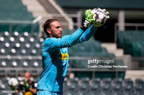 Tobias Sippel during a training session of Borussia Moenchengladbach at Borussia-Park on July 01, 2018 in Moenchengladbach, Germany.