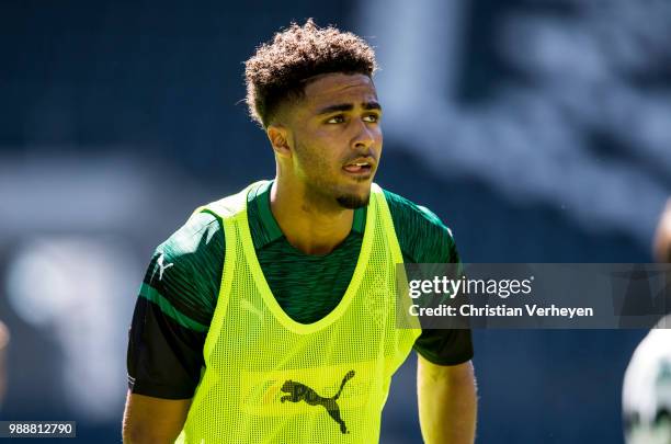 Keanan Bennetts during a Borussia Moenchengladbach training session at Borussia-Park on July 01, 2018 in Moenchengladbach, Germany.