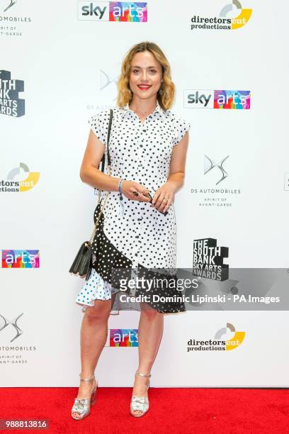 Zoe Tapper arriving for the South Bank Sky Arts Awards at Savoy Hotel, central London.