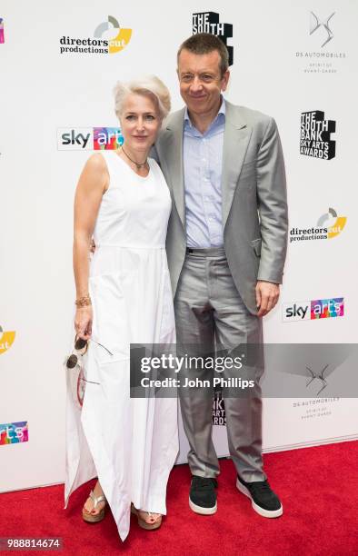 Gillian Anderson and Peter Morgan attend The Southbank Sky Arts Awards 2018 at The Savoy Hotel on July 1, 2018 in London, England.