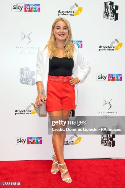 Sian Welby arriving for the South Bank Sky Arts Awards at Savoy Hotel, central London.