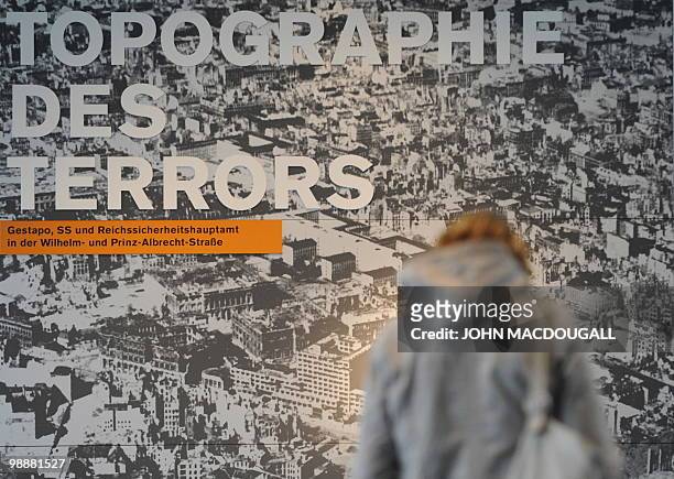 Visitor enters the new "Topographie des Terrors" museum in Berlin May 6, 2010. The new museum, which will be inaugurated May 6 is built on the site...
