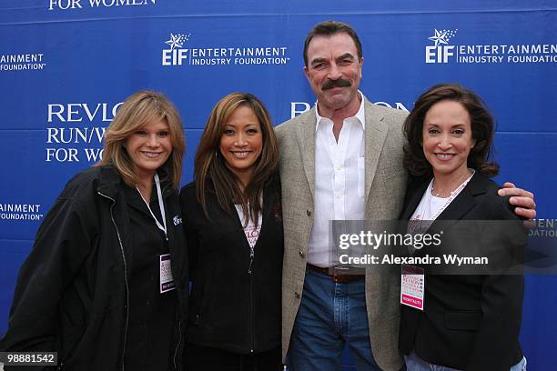 Of EIF Lisa Paulsen, Carrie Ann Inaba, Tom Selleck, and Co-Founder of Revlon Run/Walk Lilly Tartikoff at The 15th Annual Entertainment Industry...