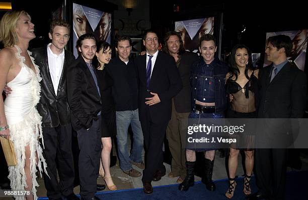 Rebeccan Romijn-Stamos, Shawn Ashmore, Aaron Stanford, Anna Paquin, Bryan Singer, Tom Rothman, Hugh Jackman, Alan Cumming, Kelly Hu and James Marsden