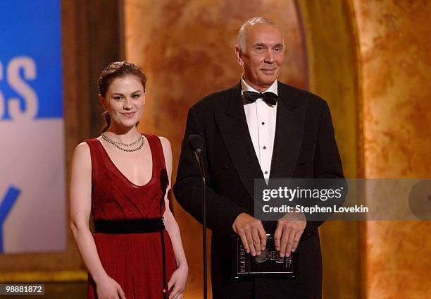 Anna Paquin and Frank Langella, presenters