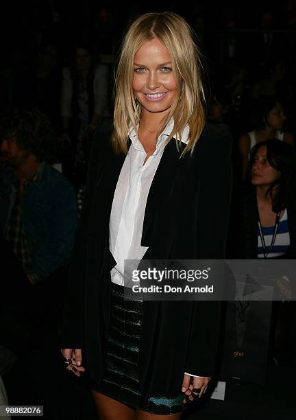 Lara Bingle poses prior to the Fernando Frisoni collection show during the fourth day of Rosemount Australian Fashion Week Spring/Summer 2010/11 at...