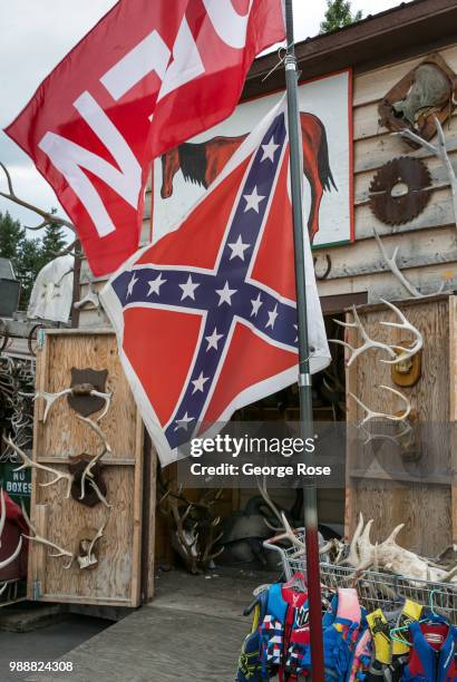 An odd roadside attraction called Fort Hungry Horse, sells animal antlers, bear skin rugs, stuffed animals, in addition to unusual antiques, as...