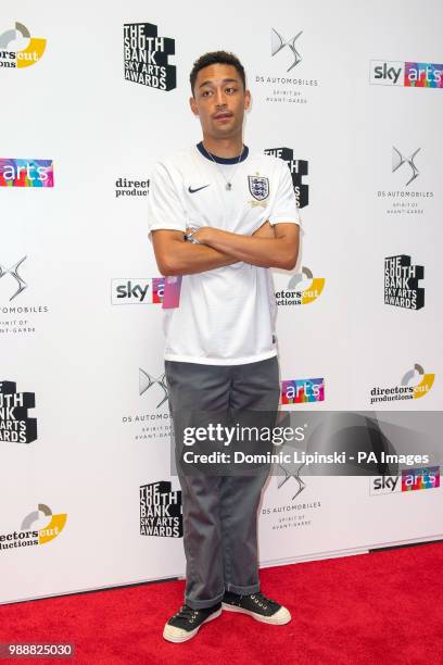 Loyle Carner arriving for the South Bank Sky Arts Awards at Savoy Hotel, central London.