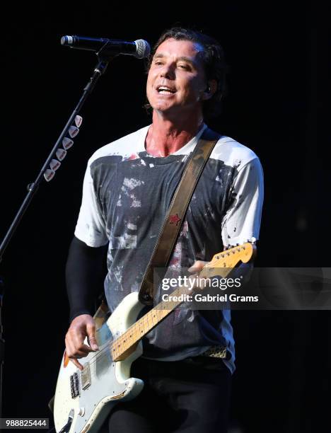 Gavin Rossdale of Bush performs at the 101 WKQX Piqniq at Hollywood Casino Amphitheatre on June 30, 2018 in Tinley Park, Illinois.