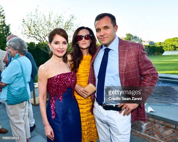 Jean Shafiroff, Judith Gray and Greg Kelly attend Jean And Martin Shafiroff Host Cocktails For Stony Brook Southampton Hospital on June 30, 2018 in...